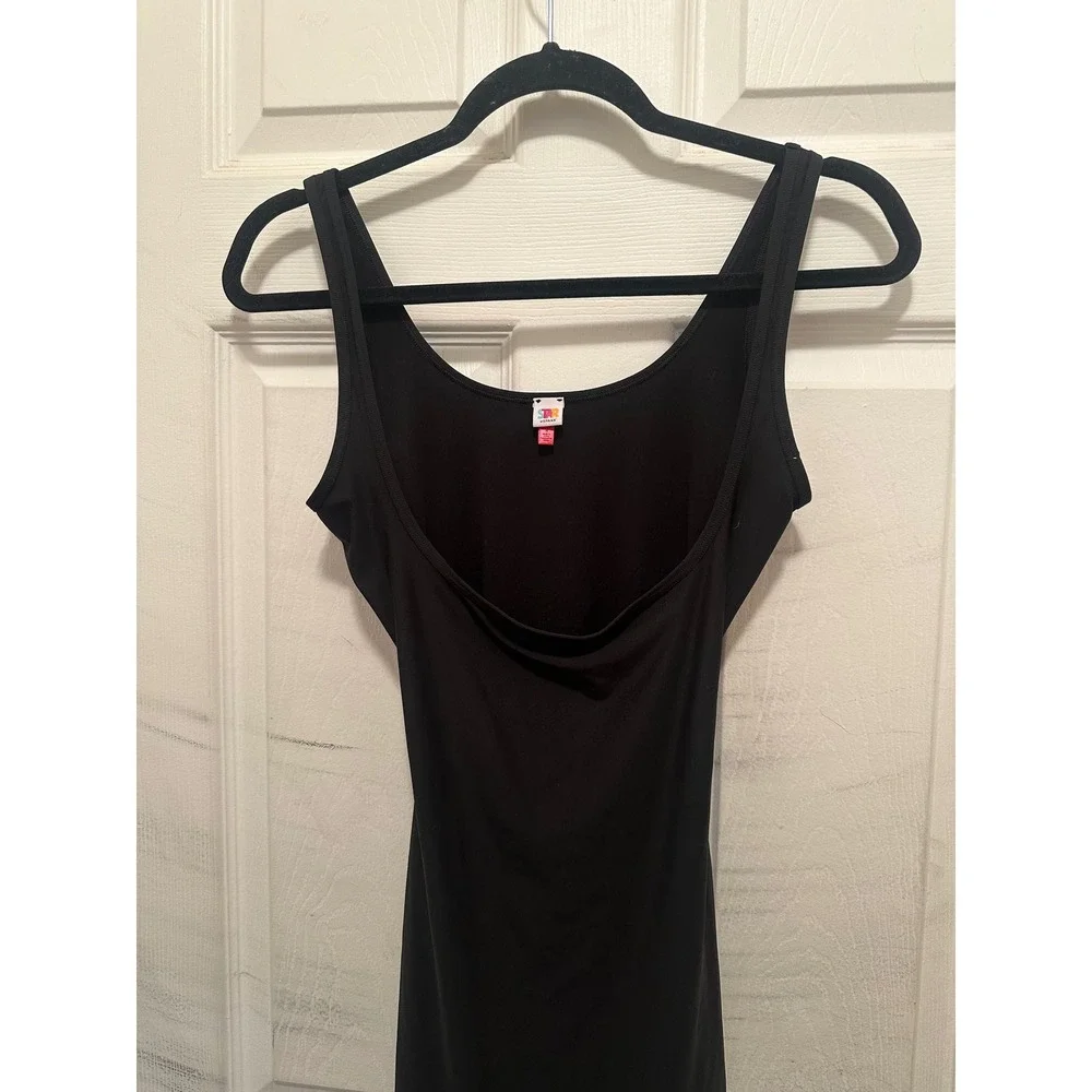Star Power by Spanx Black Scoop Neck Bodycon Slip Dress Womens Medium - Picture 4 of 6